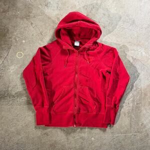 Y2K Red Nike Sportswear Zip Up Hoodie Sweatshirt